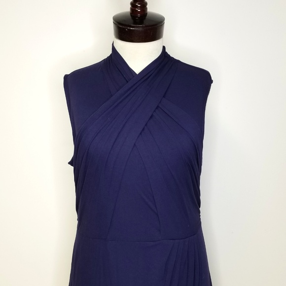 ELOQUII Wrap Front Asymmetrical Hem Dress Jersey - Picture 3 of 8